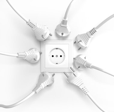 yuva etrafında birçok elektrik fişleri