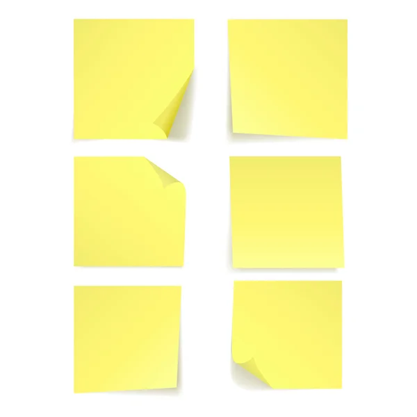 Yellow blank paper notes — Stock Photo, Image