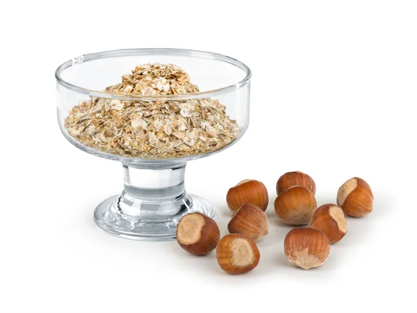 Muesli and hazel nuts — Stock Photo, Image