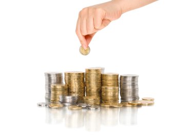 yansıma ve el ile deste paralar