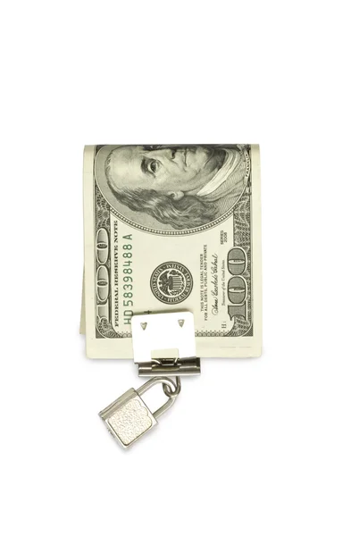 Dollars under lock — Stock Photo, Image