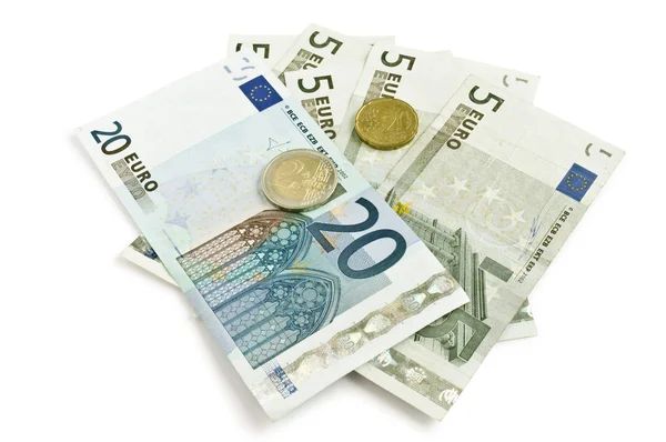 Euro and coins — Stock Fotó