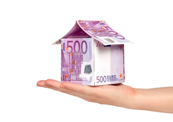 House made from euro bills — Stock Photo, Image