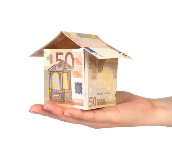 Huset från euro räkningar — Stockfoto