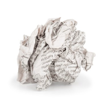 Isolated image of crumpled paper clipart