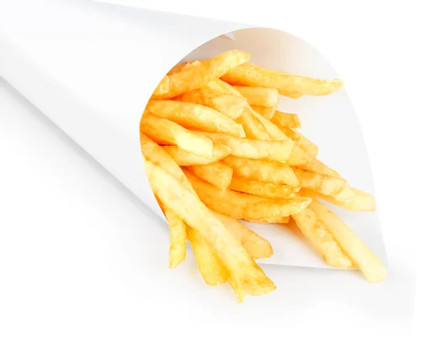 Pommes im Papierwickel — Stockfoto