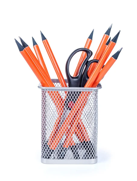 Pohár s tužky — Stock fotografie