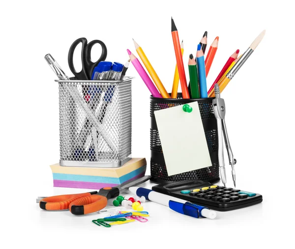 Taza con bolígrafos y lápices — Foto de Stock