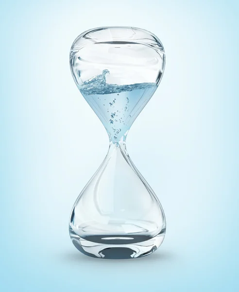 Timglas med droppande vatten — Stockfoto