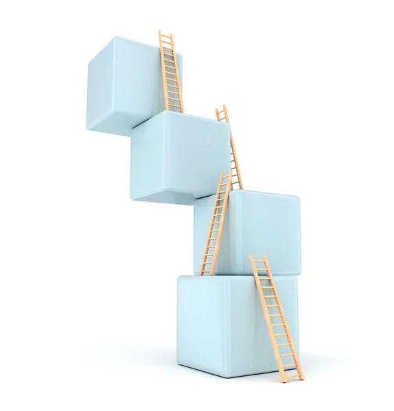 Climbing abstract boxes — Stock Photo, Image