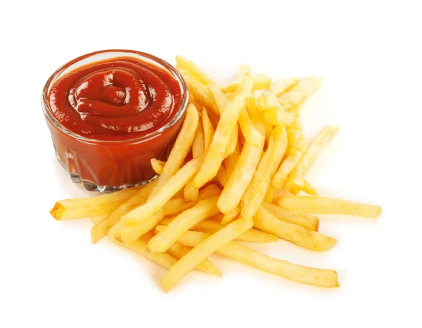 French fries with ketchup — Stock Photo, Image