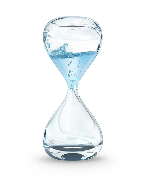 Timglas med droppande vatten — Stockfoto