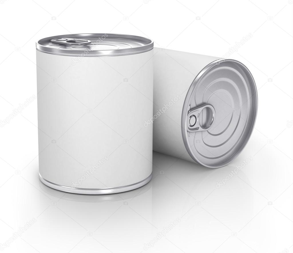 Cans with blank white label