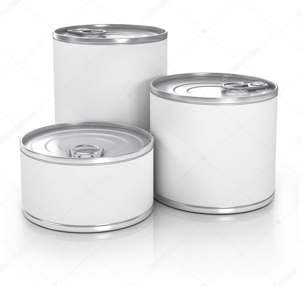 Cans with blank white label