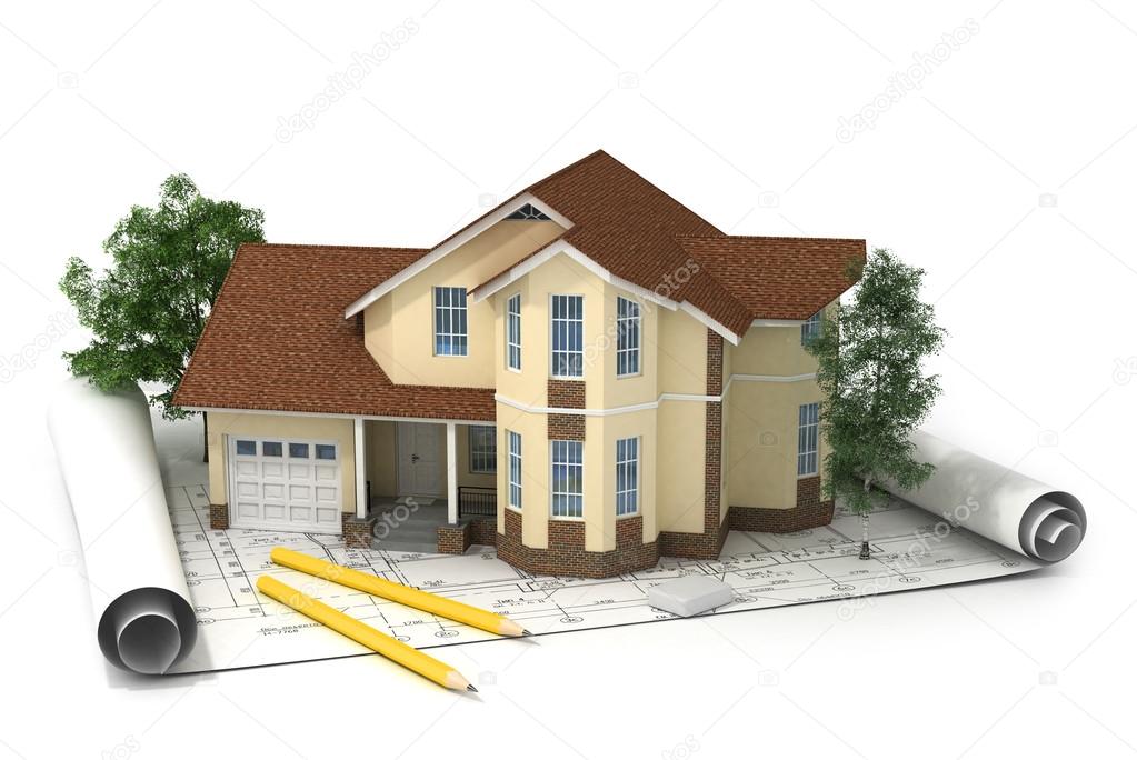 Construction plan with house