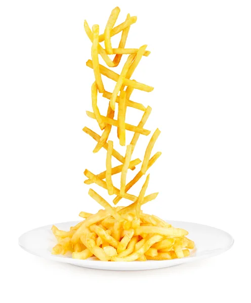 Pommes frites i plattan — Stockfoto