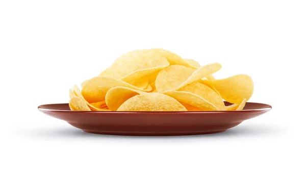 Tallrik med chips — Stockfoto