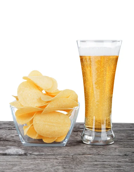 Beer and chips — Stock Photo, Image