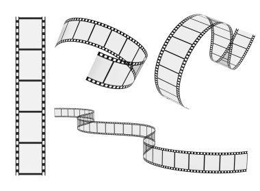 Beyaz bir arka plan üzerinde izole film kasetleri