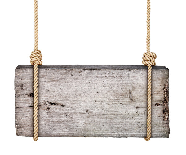 wooden sign isolated on a white background