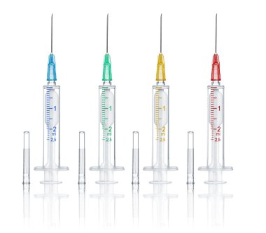 iğne ve isol yansıması ile kapak toplama şırınga