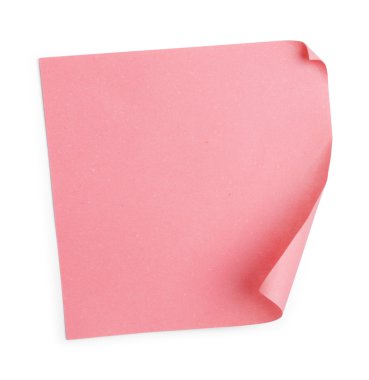 pembe etiket izole bir beyaz zemin üzerine