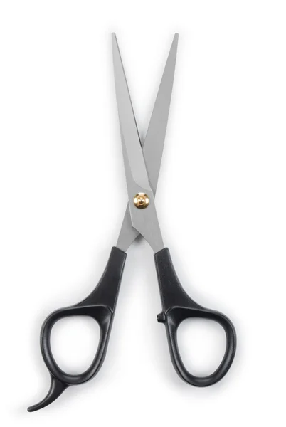 Hairdressing scissors on an isolated white background — Stock Photo, Image