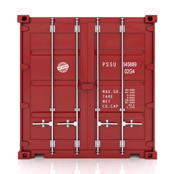 3D-Darstellung eines Schiffscontainers aus der Perspektive — Stockfoto