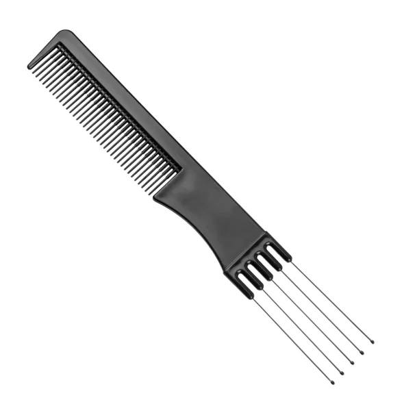 Black barber comb on an isolated white background — Stock Photo, Image