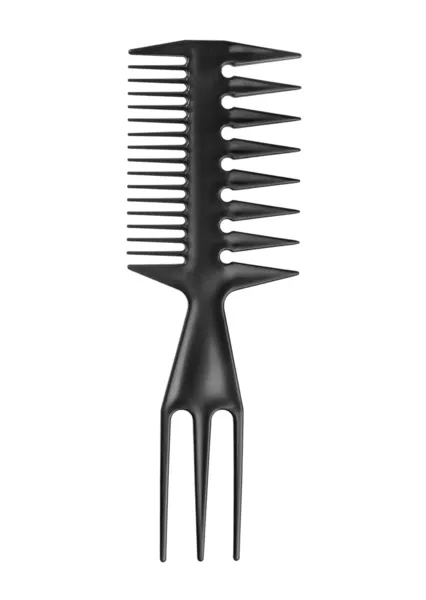 Black barber comb on an isolated white background — Stock Photo, Image