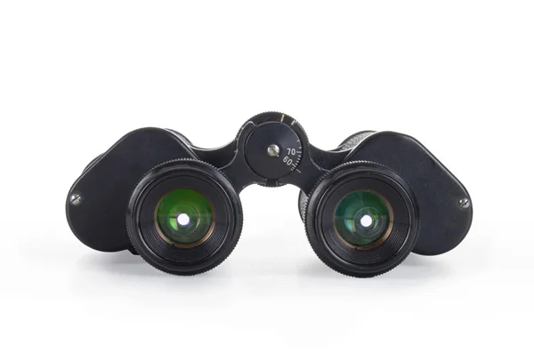 Black binoculars isolated over white background — Stock Photo, Image