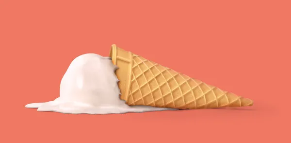 Vanilkový Kužel Zmrzliny — Stock fotografie