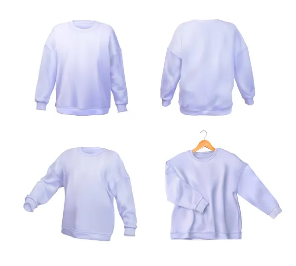 Set Sweat Shirt Violet Maquette Illustration Vectorielle — Image vectorielle
