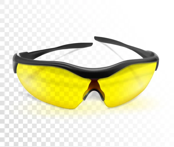 Yellow Bicycle Goggles Vector Illustration Transparent Background — Stock Vector