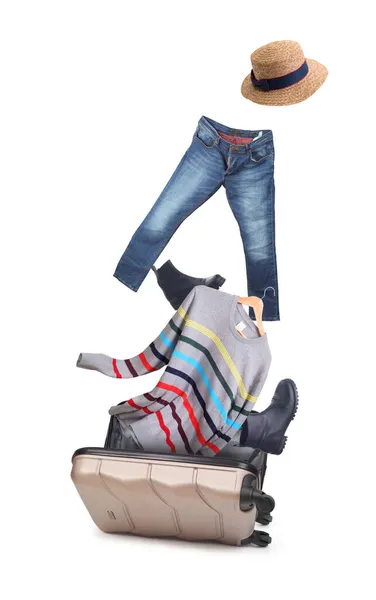 Things Fly Out Suitcase — Stock Photo, Image