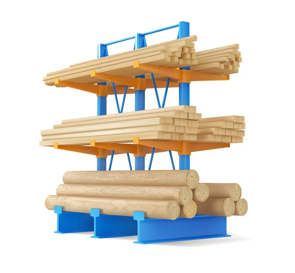 Storage Rack Building Materials Vector Illustration — Stock Vector