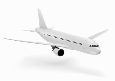 Beyaz arkaplanda izole edilmiş uçak vektör çizimi