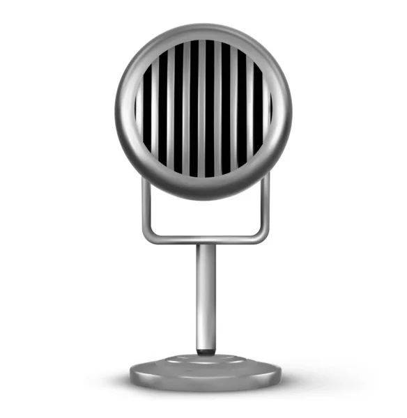 Microfone Estilo Retro Isolado Fundo Branco — Vetor de Stock