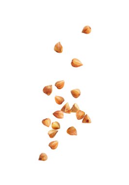 Beyaz zemin üzerinde uçan karabuğday