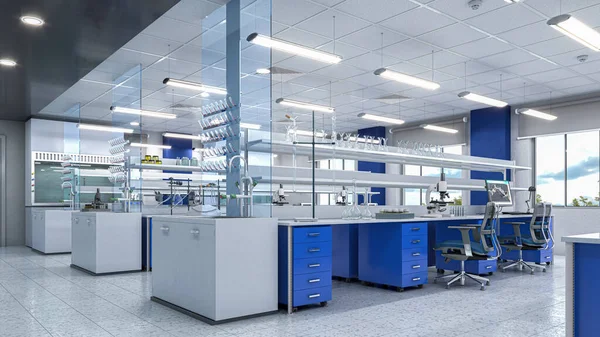 Spacious Bright Laboratory Interior Illustration — Stock Photo, Image