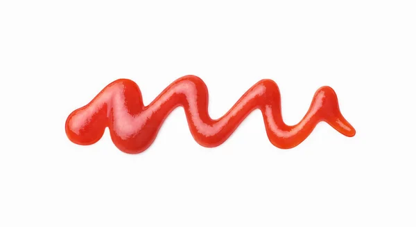 Curved Wave Tomato Ketchup White Background — Stock Photo, Image