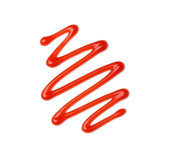 Wellen Von Ketchup Isoliert Auf Weißem Hintergrund — Stockfoto