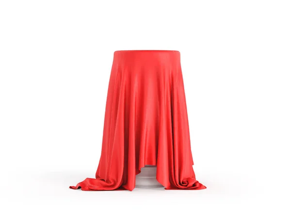 Pedestal with cloth on a white background. 3d illustration