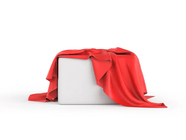 Red Cloth Cover White Background Illustration — Stockfoto