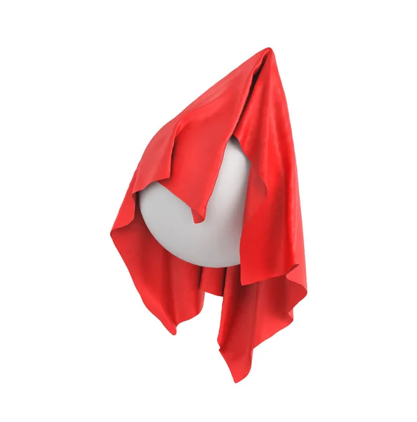 白い背景に赤い布カバー 3Dイラスト — ストック写真