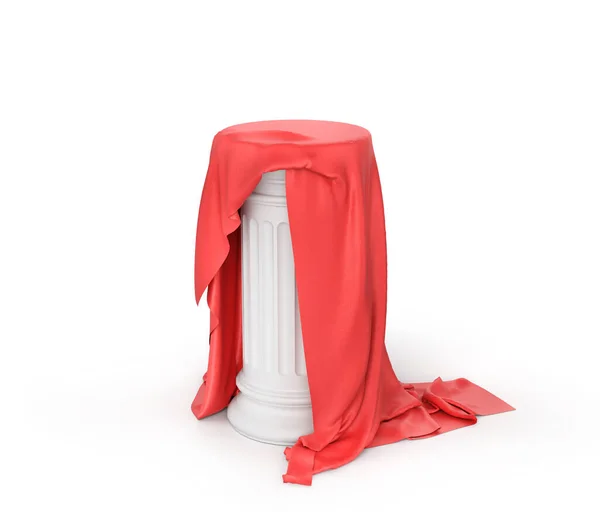 Pedestal with cloth on a white background. 3d illustration