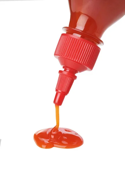 Ketchup Fließt Aus Der Flasche — Stockfoto