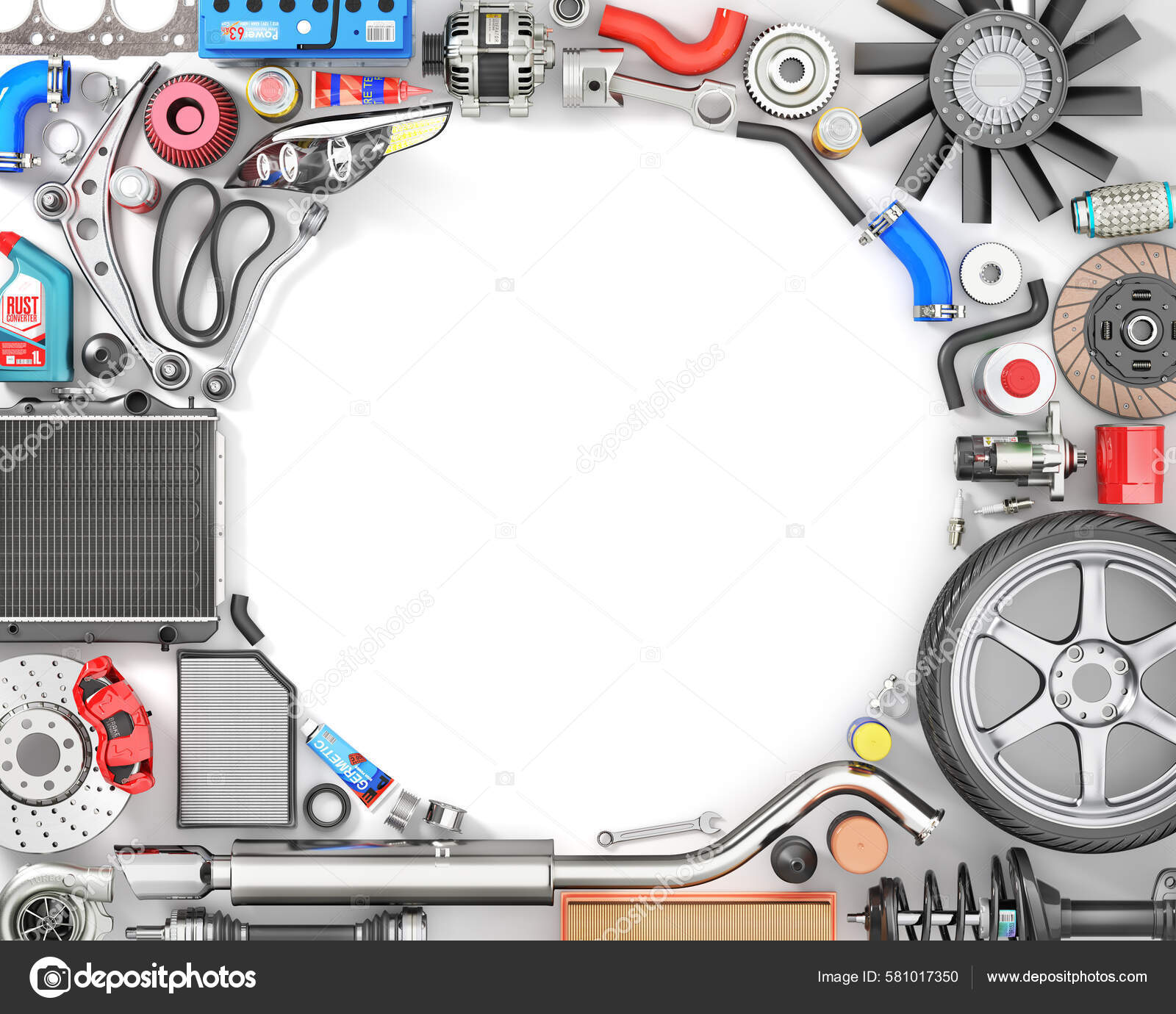 Auto Parts Isolation White Background Illustration Stock Photo by ©urfingus  581017350