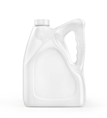 Beyaz arka planda izole edilmiş beyaz deterjan şişesi. 3d illüstrasyon