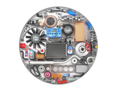 Beyaz arkaplandaki izolasyon parçaları. 3d illüstrasyon